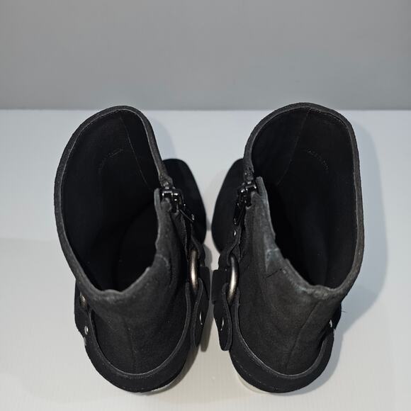 NEW Paige Edie Ankle Bootie Womens 8.5 Black Suede Harness Western Block Heel - Picture 11 of 15